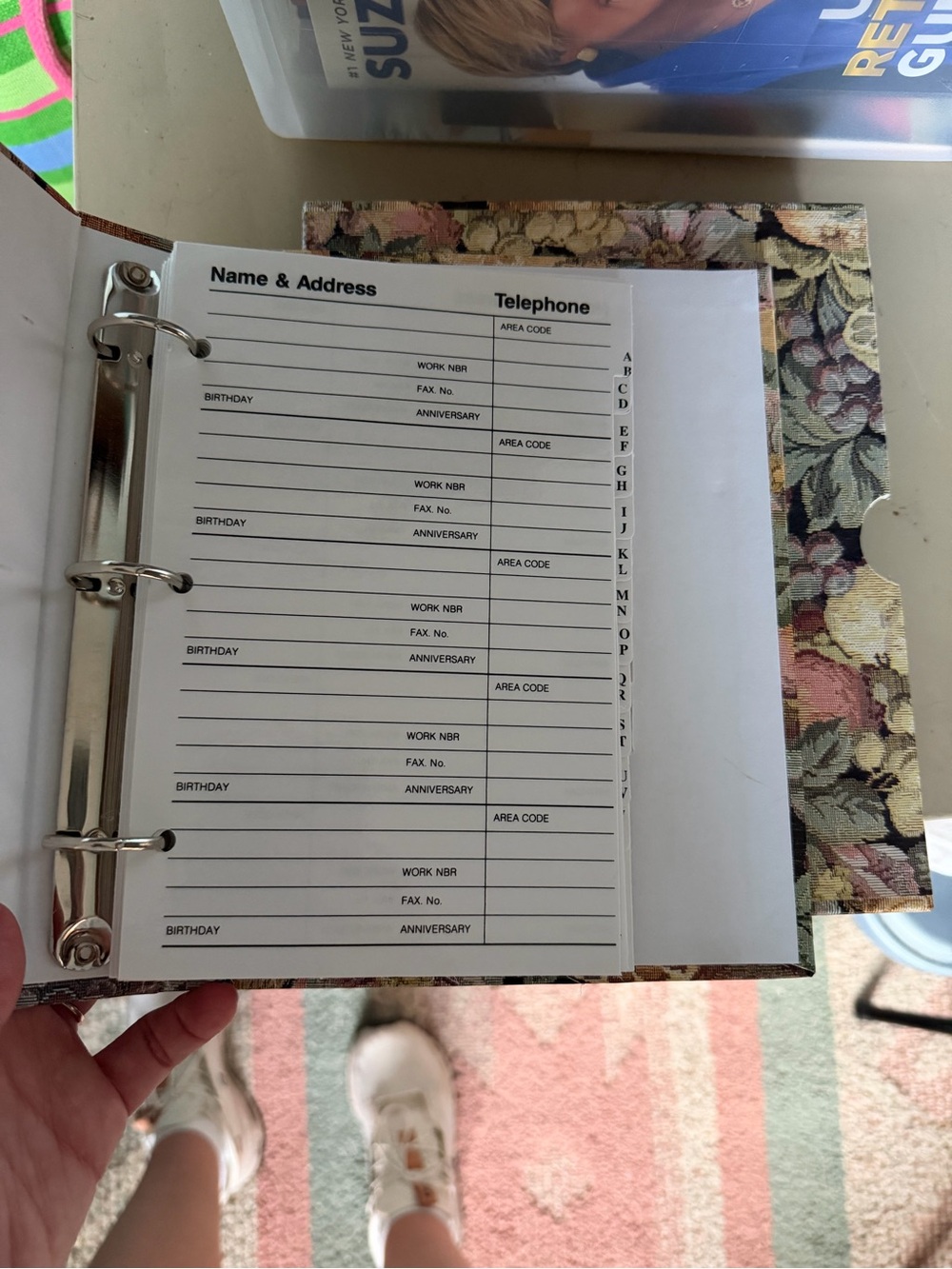 Floral Pattern Home Office Address Book